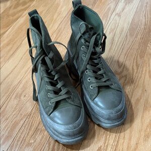 Olive High-Top Women's Sneakers